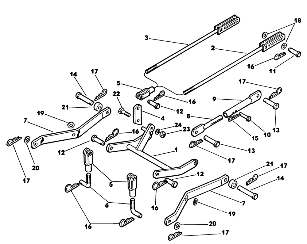 3 Point Hitch Diagram and Parts List for 62542C (H00000001-H99999999)(1989) Lawn Boy Lawn Tractor